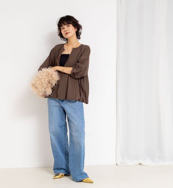 NOLLEY'S「ペプラムバルーンライトブルゾン」|ブルゾン・スタジャン|