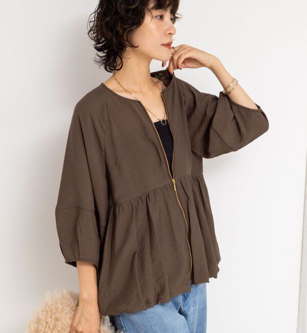 NOLLEY'S「ペプラムバルーンライトブルゾン」|ブルゾン・スタジャン|