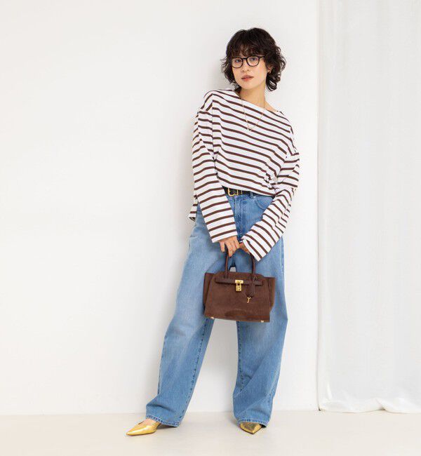 Rie Miller「BIGマリンボーダーボートネックプルオーバーカットソー」|Tシャツ・カットソー|