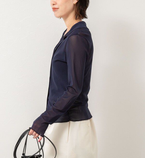 NOLLEY'S「チュール衿付きカットカーディガン」|カーディガン|