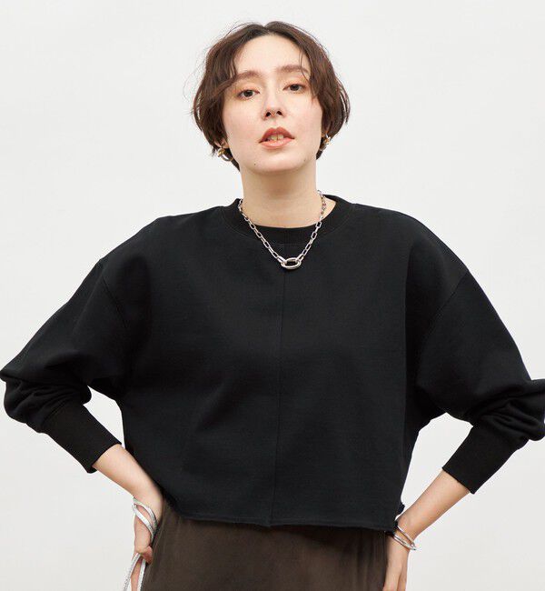 NOLLEY'S「ショート丈裏毛スウェット」|スウェット・ジャージ|ブラック