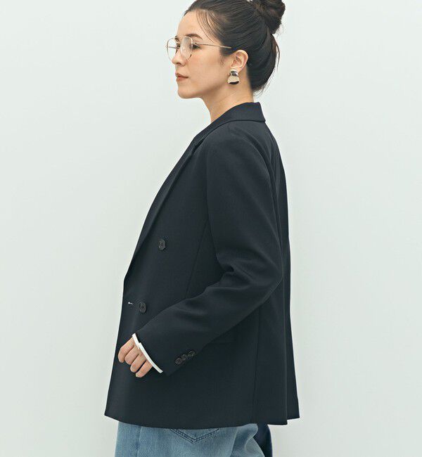 NOLLEY'S「《セットアップ対応》ウォッシャブルウール調ストレッチダブルジャケット」|テーラードジャケット|
