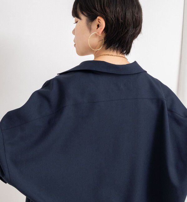 Rie Miller「《セットアップ対応》オープンカラービッグシルエットシャツ」|シャツ・ブラウス|