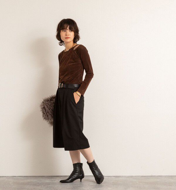 MAQWEL「【MAQWEL/マクウェル】ウォッシャブルベロアレイヤードトップス」|Tシャツ・カットソー|