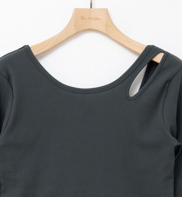 Rie Miller「ウォッシャブルリブカットアウト2WAYロンT」|Tシャツ・カットソー|