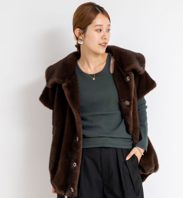 Rie Miller「ウォッシャブルリブカットアウト2WAYロンT」|Tシャツ・カットソー|