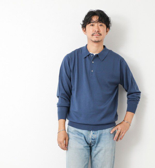 NOLLEY'S goodman「14G成型 ウォッシャブル NSN長袖ポロニット 25AW」|ニット・セーター|