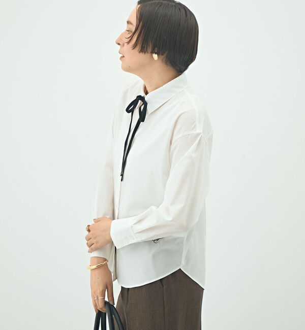 NOLLEY'S「ウォッシャブルリボン付きシャツ」|シャツ・ブラウス|