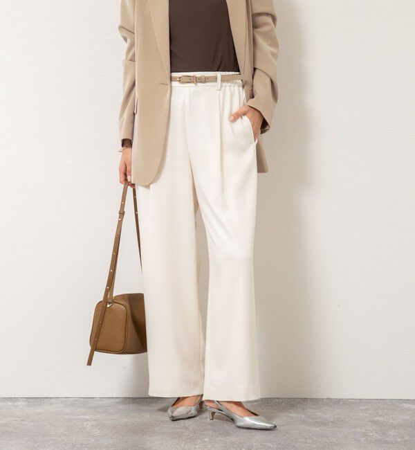 NOLLEY'S「ウォッシャブルバックサテンジョーゼットイージーパンツ」|その他|