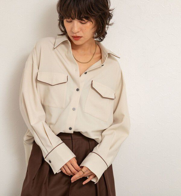 MAQWEL「【MAQWEL/マクウェル】パイピングシャツ」|シャツ・ブラウス|エクリュ