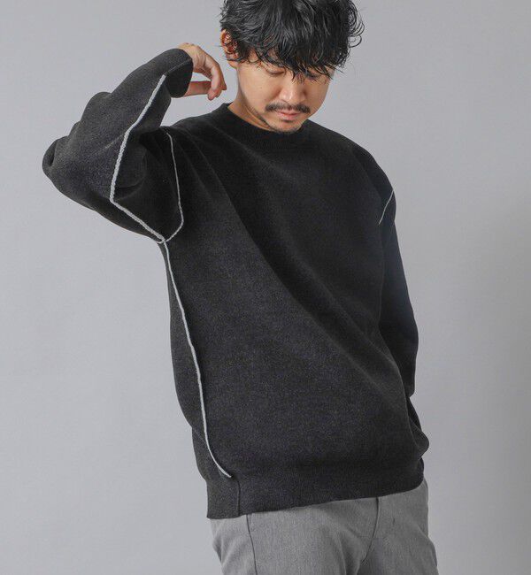 NOLLEY'S goodman「【ACTIVE SECT】《限定展開》Wフェイスモールクルーネック 25AW」|ニット・セーター|ブラック