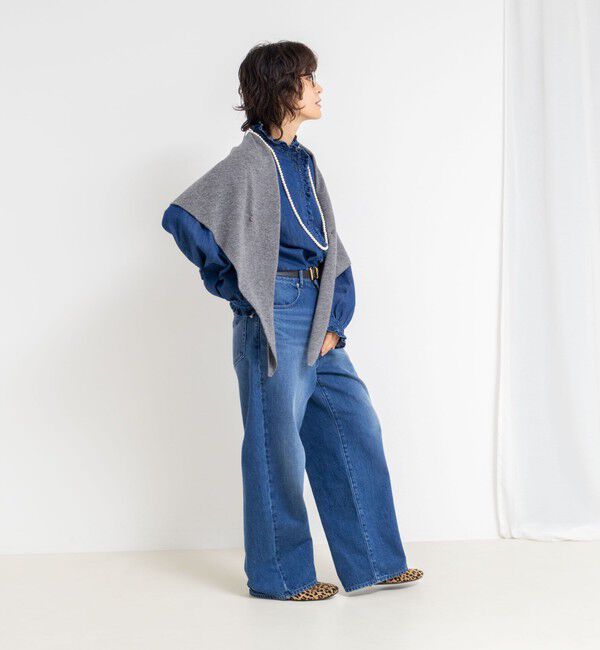 NOLLEY'S「《手洗い可能》カシミヤ混三角ストール」|ニット・セーター|