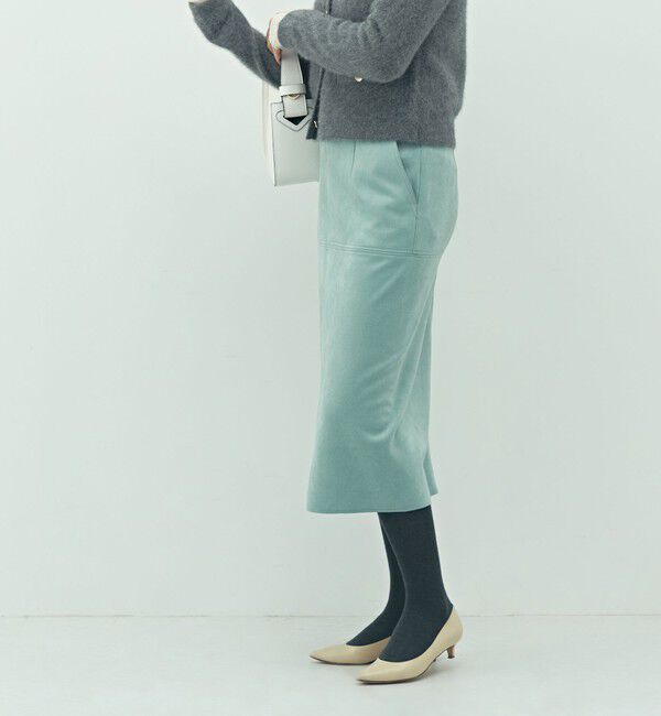 NOLLEY'S「ウォッシャブルストレッチスエード切替タイトスカート」|タイト|