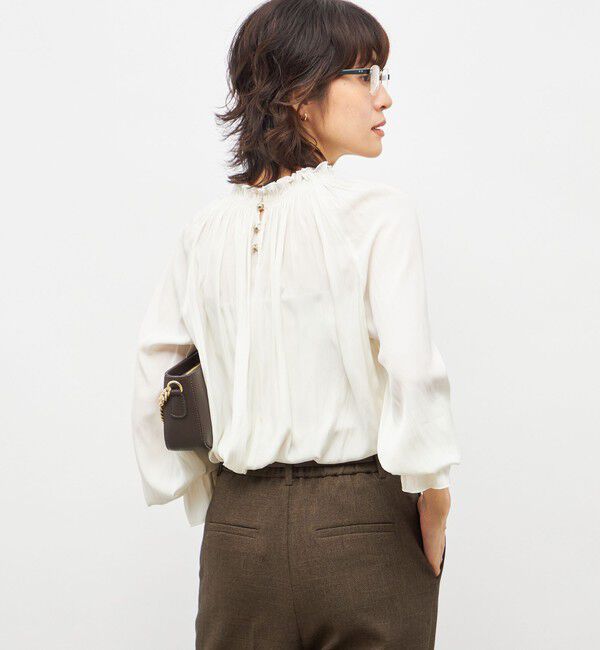 NOLLEY'S「ウォッシャブル2WAY割繊衿フリルブラウス」|シャツ・ブラウス|