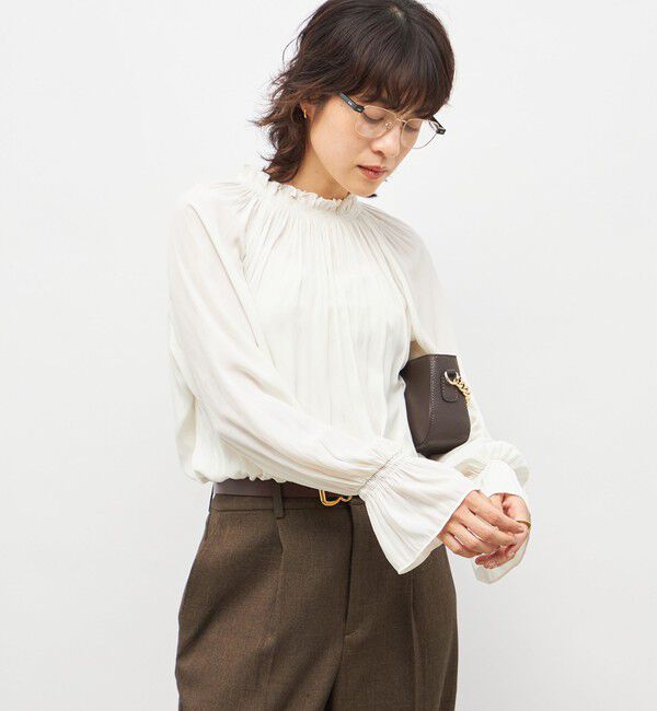 NOLLEY'S「ウォッシャブル2WAY割繊衿フリルブラウス」|シャツ・ブラウス|