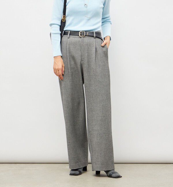 NOLLEY'S sophi「ウォッシャブル両面起毛ヘリンボーン/ストライプセミワイドパンツ」|その他|