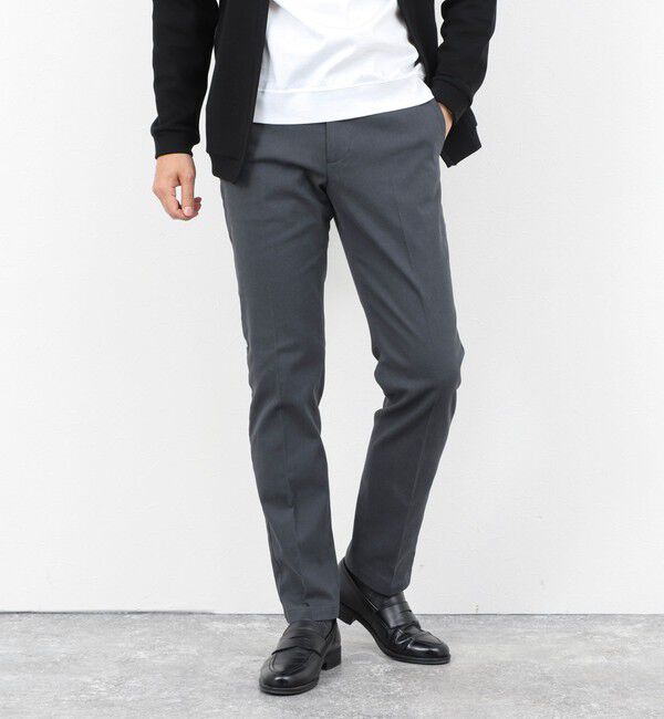NOLLEY'S goodman「コットンカルゼ裏微起毛ストレッチスリムフィット 25AW」|チノ|ミディアムグレー