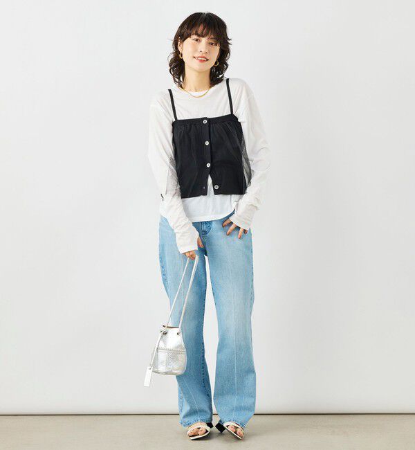 NOLLEY'S「《手洗い可能》チュールリブビスチェ」|キャミソール|