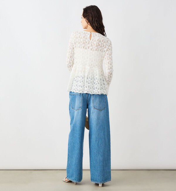 NOLLEY'S sophi「《セットアップ対応》ウォッシャブルストレッチレースペプラムプルオーバー」|シャツ・ブラウス|