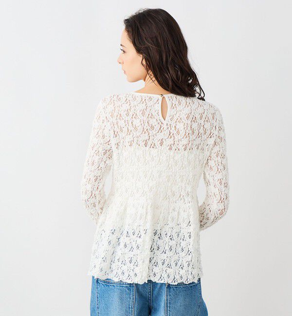 NOLLEY'S sophi「《セットアップ対応》ウォッシャブルストレッチレースペプラムプルオーバー」|シャツ・ブラウス|