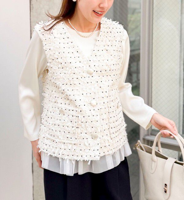 NOLLEY'S「45th limited editionフラッグカラミジレ」|ベスト・ジレ|オフホワイト