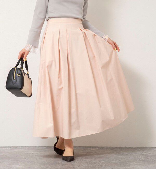 NOLLEY'S sophi「ウォッシャブルタフタタックフレアロングスカート」|スカート|ベビーピンク