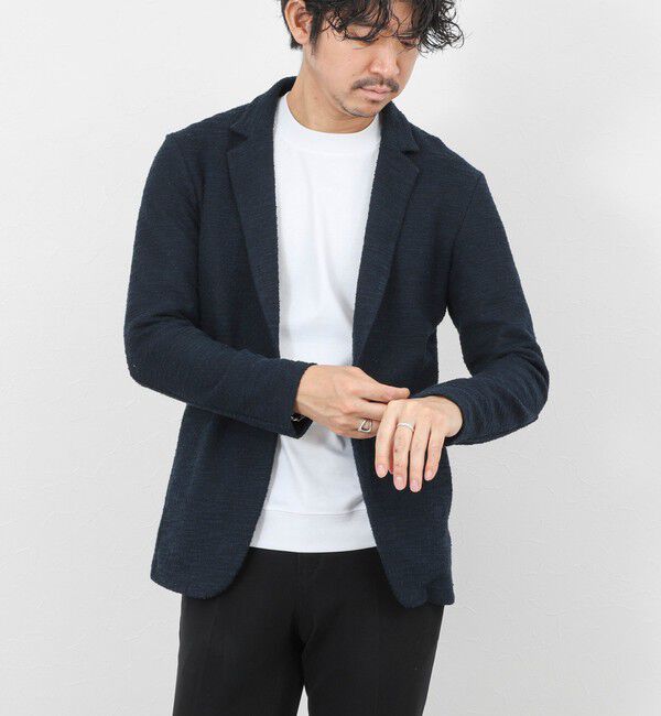 Stutostein「《ビジカジ対応》ツィードジャージーテーラーCD 26SS」|カーディガン|