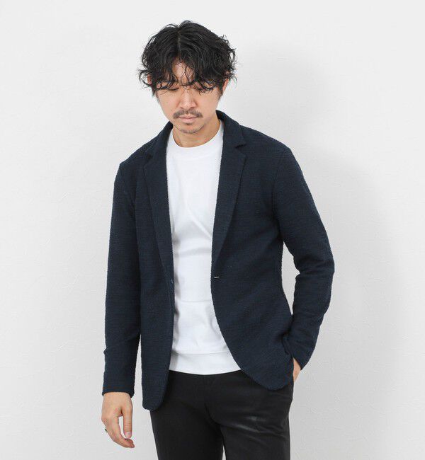 Stutostein「《ビジカジ対応》ツィードジャージーテーラーCD 26SS」|カーディガン|