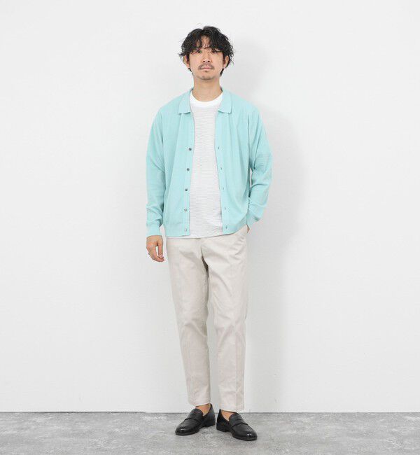 NOLLEY'S goodman「《SERIYA Cotton》吸湿カノコ襟付きカーディガン 26SS」|カーディガン|