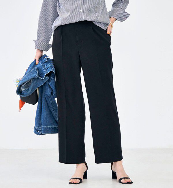 NOLLEY'S「《セットアップ対応》ウォッシャブルハイスペック麻調愛されセミワイドパンツ」|その他|