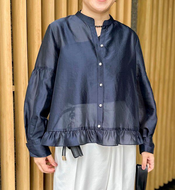 NOLLEY'S「ウォッシャブルシアー裾フリルブラウス」|シャツ・ブラウス|