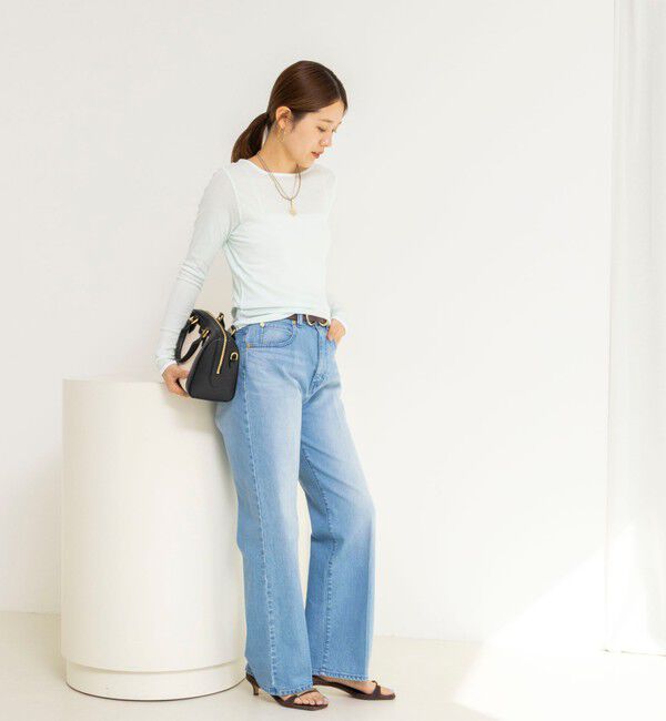 NOLLEY'S「ウォッシャブルシアー配色ロンＴ」|Tシャツ・カットソー|