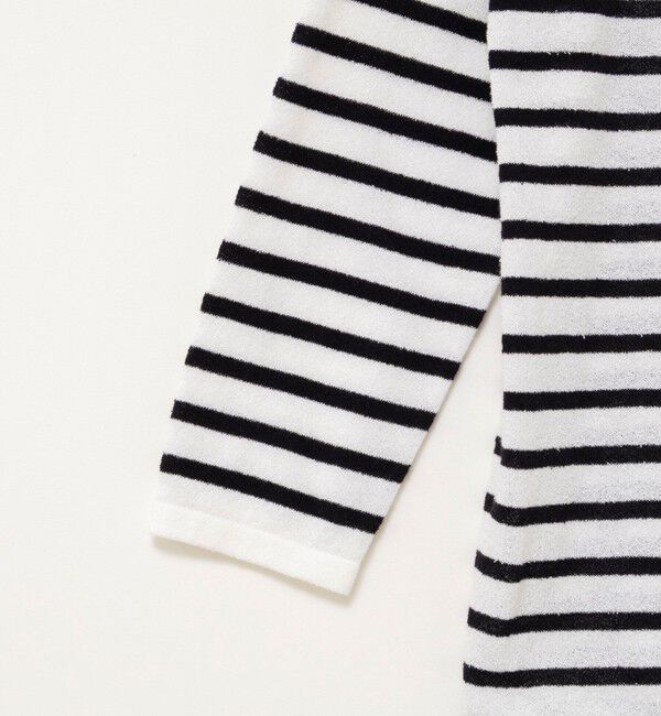 Rie Miller「ウォッシャブルブークレーボーダーバックUネックプルオーバー」|ニット・セーター|