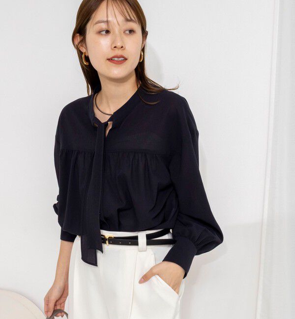 NOLLEY'S「ウォッシャブル100/2ガスボイルボウタイブラウス」|シャツ・ブラウス|