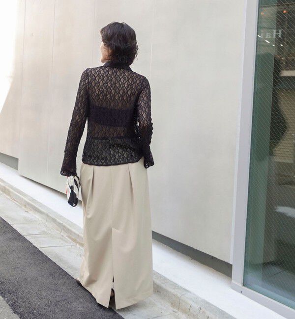 MAQWEL「【MAQWEL/マクウェル】ウォッシャブルストレッチレースシャツ」|シャツ・ブラウス|