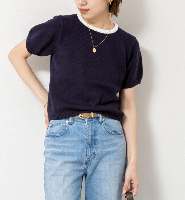 NOLLEY'S sophi「【PROTAGONISTA/プロタゴニスタ】ショートニットプルオーバー」|ニット・セーター|ネイビー
