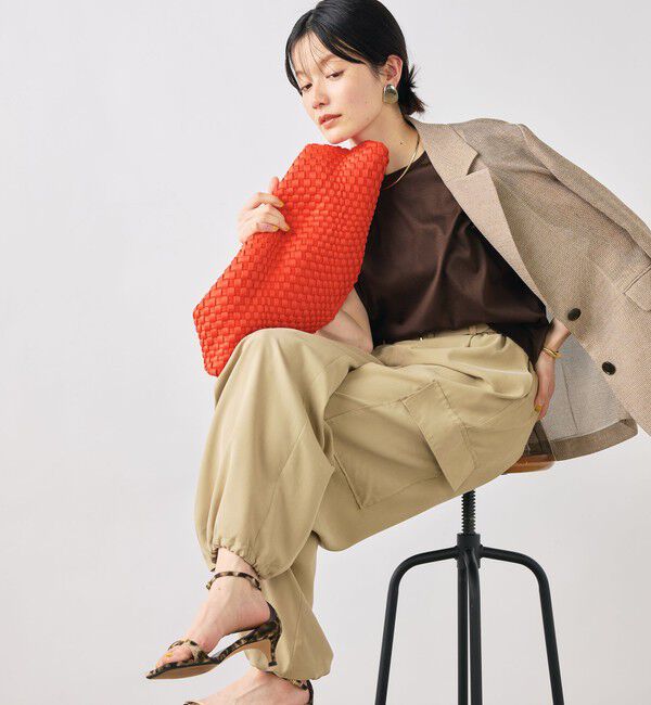 NOLLEY'S「ウォッシャブルワイドノースリーブTシャツ」|Tシャツ・カットソー|ブラウン