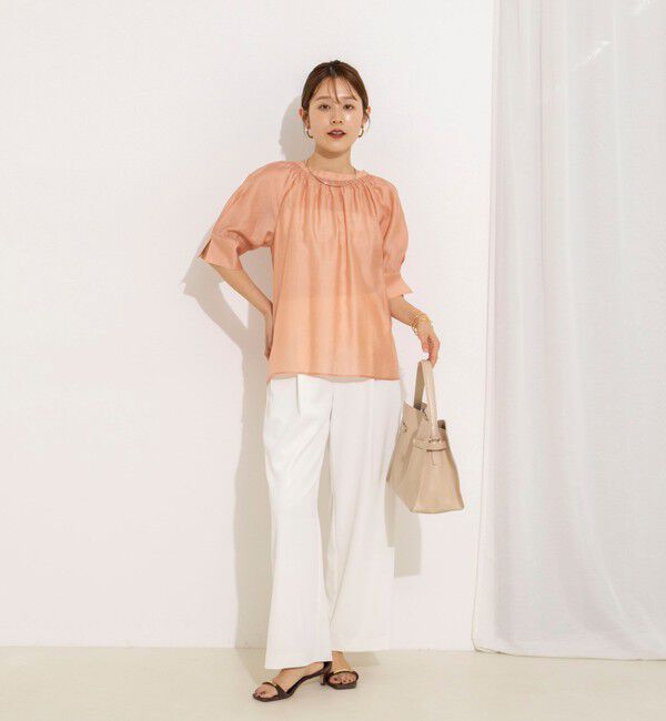 NOLLEY'S「ウォッシャブルボリュームスリーブ2WAYシアーブラウス」|シャツ・ブラウス|