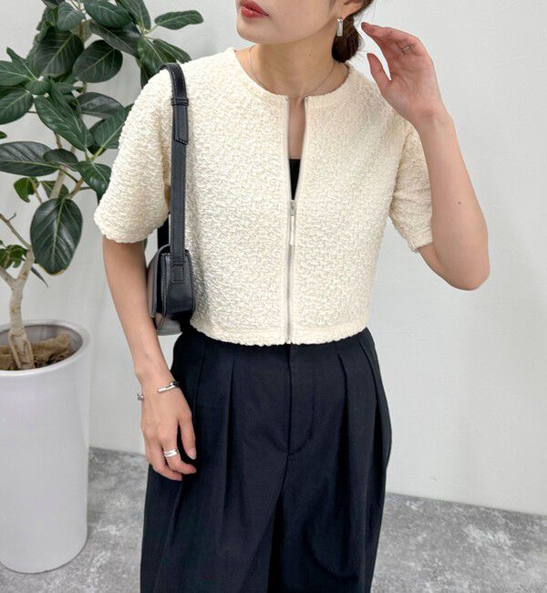 fredy emue「ポコポコZIP半袖カーディガン」|カーディガン|