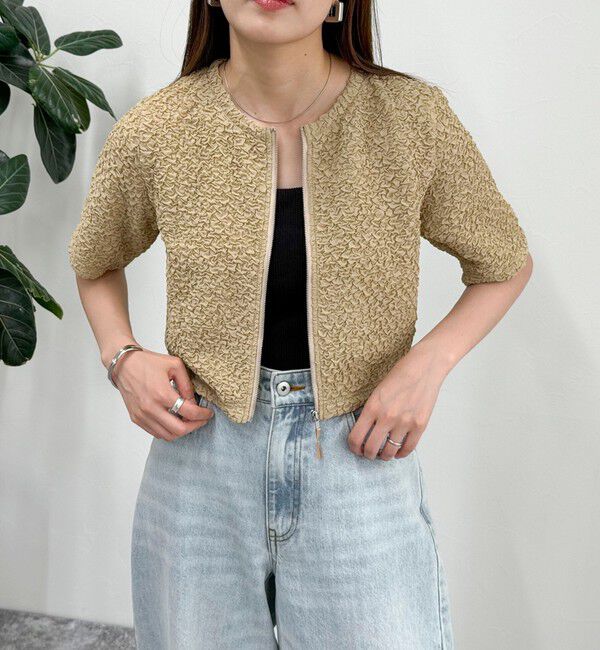 fredy emue「ポコポコZIP半袖カーディガン」|カーディガン|