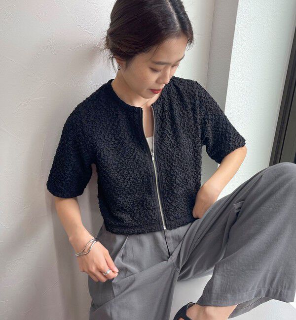 fredy emue「ポコポコZIP半袖カーディガン」|カーディガン|