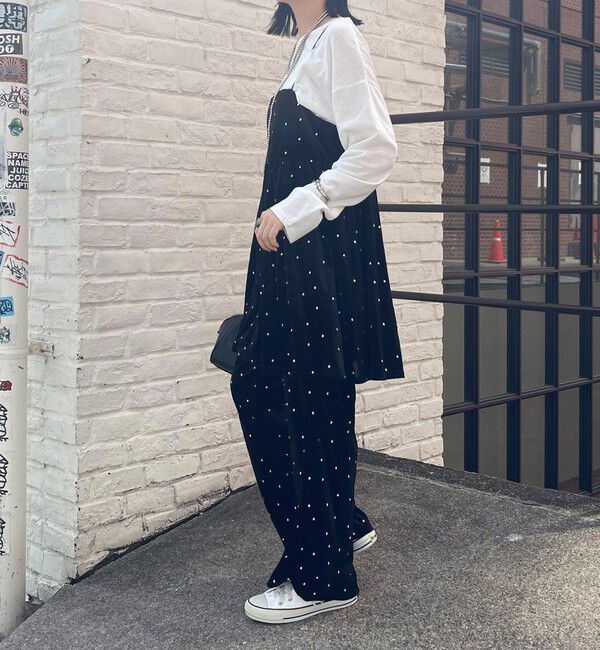 fredy emue「《セットアップ対応》ベロアドット刺繍キャミブラウス」|キャミソール|