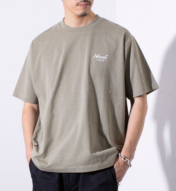 GLOSTER「【NANGA&times;GLOSTER】別注 ワンポイントロゴ刺繍 バックプリントTシャツ」|Tシャツ・カットソー|