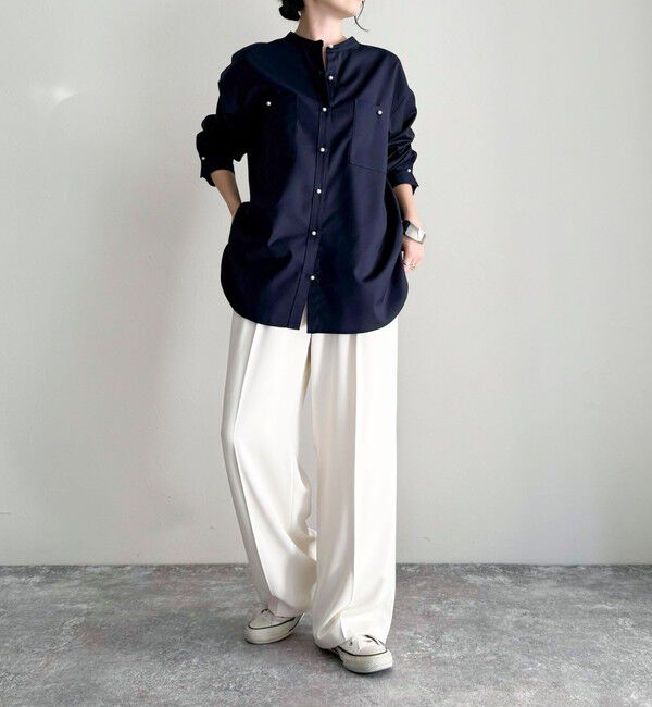 fredy emue「《セットアップ対応》TRパール釦バンドカラーシャツ」|シャツ・ブラウス|