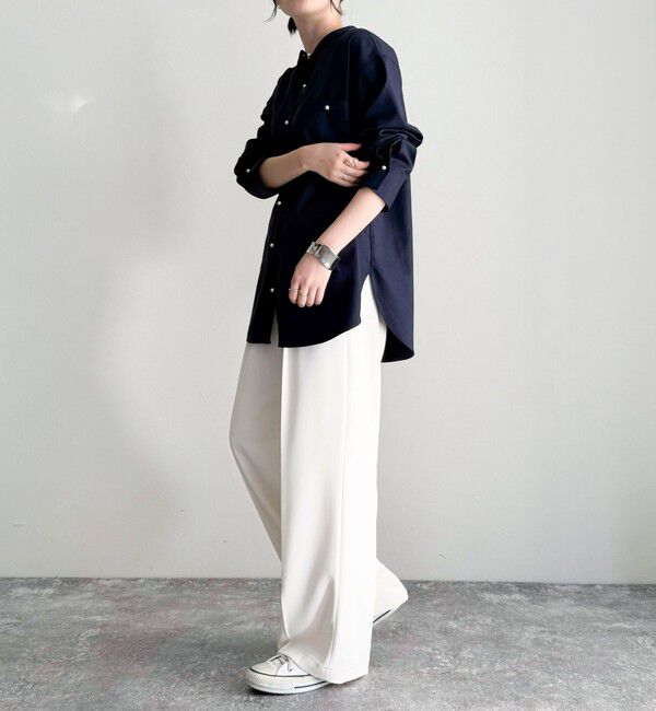 fredy emue「《セットアップ対応》TRパール釦バンドカラーシャツ」|シャツ・ブラウス|