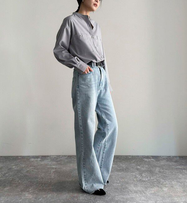 fredy emue「《セットアップ対応》TRパール釦バンドカラーシャツ」|シャツ・ブラウス|