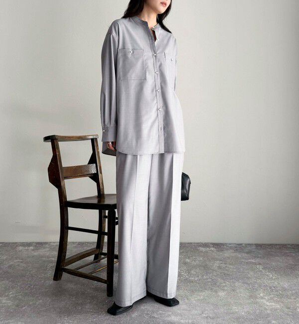 fredy emue「《セットアップ対応》TRパール釦バンドカラーシャツ」|シャツ・ブラウス|