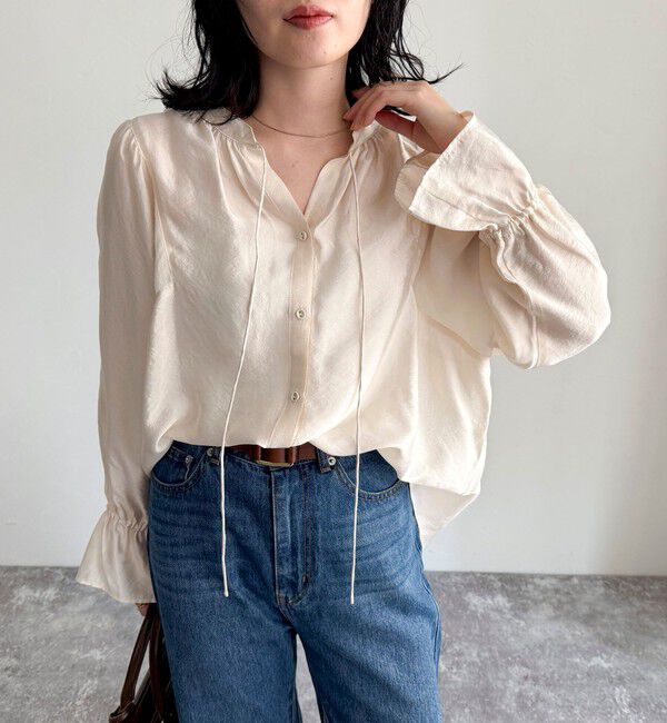 fredy emue「シャイニーシアー2WAYギャザーブラウス」|シャツ・ブラウス|