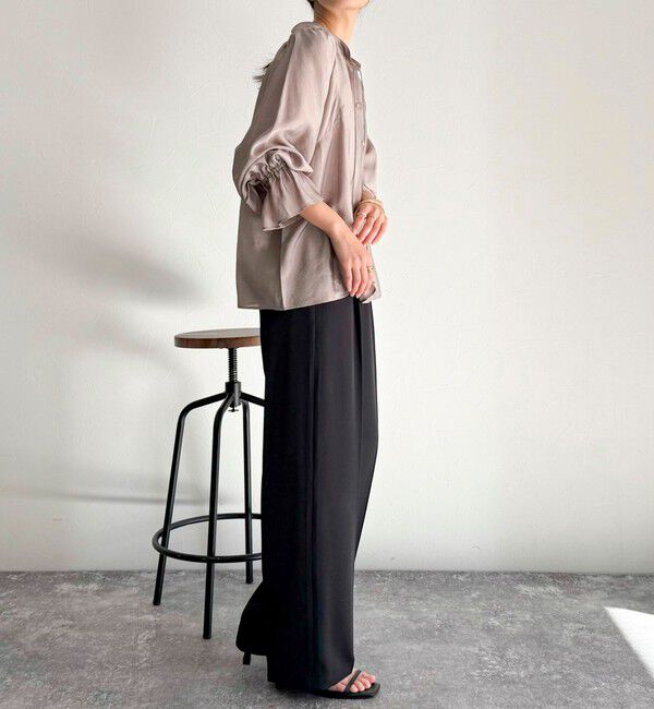 fredy emue「シャイニーシアー2WAYギャザーブラウス」|シャツ・ブラウス|