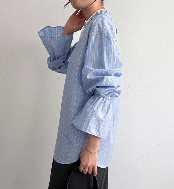 fredy emue「袖フレアストライプシャツ」|シャツ・ブラウス|